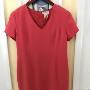 Fitted Dress with darts Worthington brand 14P color Coral